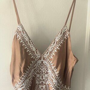 100% silk embroidered Boho Camisole with sequin detail - Halé Bob brand  Size M